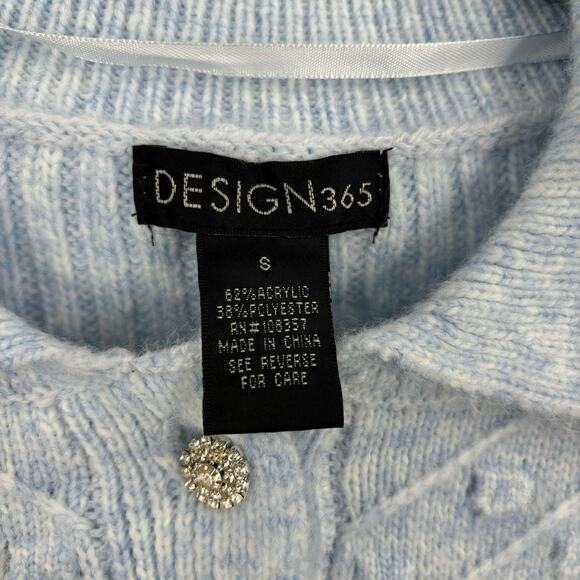 Design 365 Sweater S Blue Ribbed Pullover Balloon Sleeves Preppy NEW Retro Twee - Picture 5 of 7